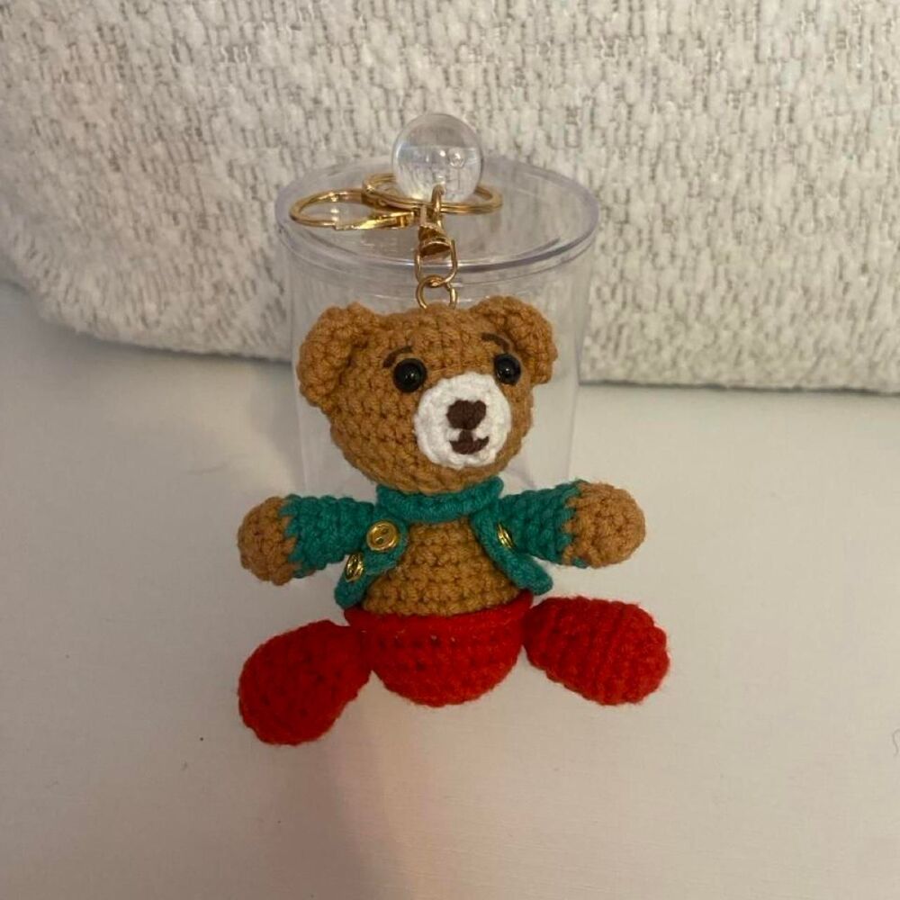 Handmade Crocheted Keychain Bear